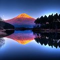 2010年12月20日　田貫湖　逆さ富士　パノラマ写真(夕景)　HDR